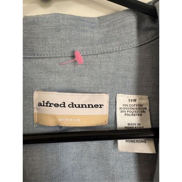 Vintage 90's Alfred Dunner Womens Floral Embroidered Button Shirt sz 16 Boho - Picture 5 of 8